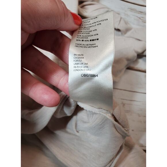 Free People Womens Medium Top ON MY MIND V-NECK oversized Tunic Long Sleeve - Picture 8 of 12